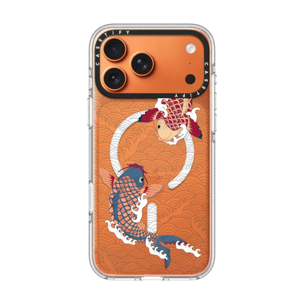 Impact Clear iPhone 17 Pro Max Case MagSafe Compatible - koi fish Japanese tattoo style transparent pattern