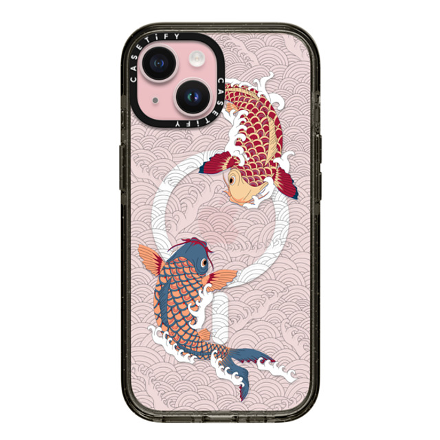 Marta Olga Klara x CASETiFY iPhone 15 Case Black Impact Case MagSafe Compatible koi fish Japanese tattoo style transparent pattern Father's Day Marta Olga Klara x CASETiFY iPhone 15 Case Black Impact Case MagSafe Compatible koi fish Japanese tattoo style transparent pattern Father's Day