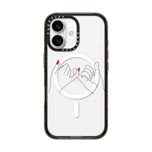 Marta Olga Klara x CASETiFY iPhone 16 Case Black Impact Case MagSafe Compatible pinky promise HIS / minimal tattoo style line art Back to School Marta Olga Klara x CASETiFY iPhone 16 Case Black Impact Case MagSafe Compatible pinky promise HIS / minimal tattoo style line art Back to School