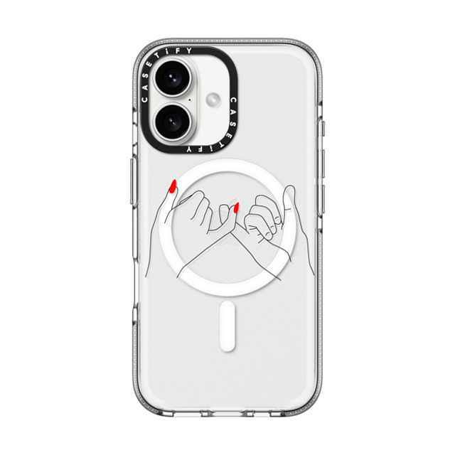 Marta Olga Klara x CASETiFY iPhone 16 Case クリア クリア ケース MagSafe対応 pinky promise HIS / minimal tattoo style line art Father's Day Marta Olga Klara x CASETiFY iPhone 16 Case クリア クリア ケース MagSafe対応 pinky promise HIS / minimal tattoo style line art Father's Day