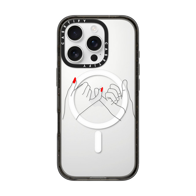 Marta Olga Klara x CASETiFY iPhone 16 Pro Case Black Impact Case MagSafe Compatible pinky promise HIS / minimal tattoo style line art Father's Day Marta Olga Klara x CASETiFY iPhone 16 Pro Case Black Impact Case MagSafe Compatible pinky promise HIS / minimal tattoo style line art Father's Day