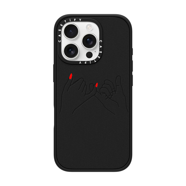 Marta Olga Klara x CASETiFY iPhone 16 Pro Case Matte Black Impact Case MagSafe Compatible pinky promise HIS / minimal tattoo style line art Back to School Marta Olga Klara x CASETiFY iPhone 16 Pro Case Matte Black Impact Case MagSafe Compatible pinky promise HIS / minimal tattoo style line art Back to School