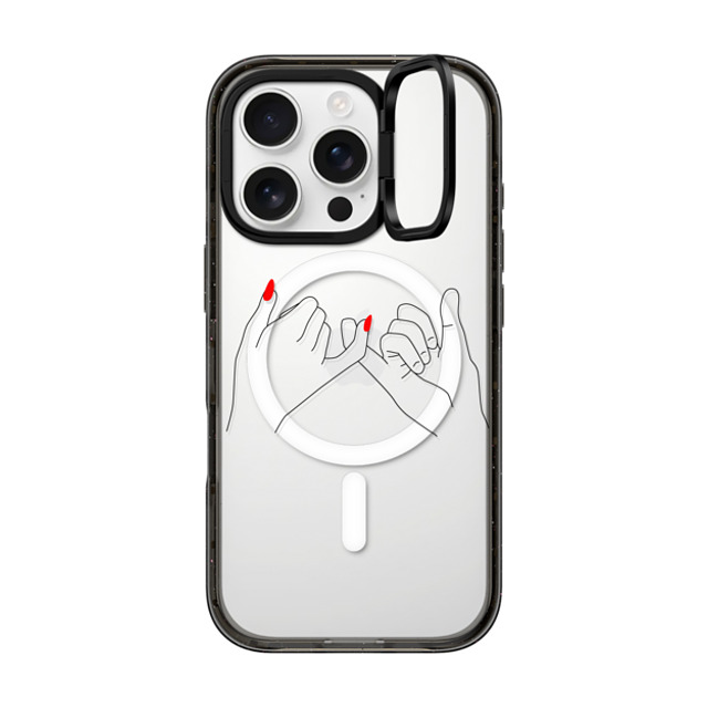 Marta Olga Klara x CASETiFY iPhone 16 Pro Case Black インパクトリングスタンドケース MagSafe対応 pinky promise HIS / minimal tattoo style line art Father's Day Marta Olga Klara x CASETiFY iPhone 16 Pro Case Black インパクトリングスタンドケース MagSafe対応 pinky promise HIS / minimal tattoo style line art Father's Day