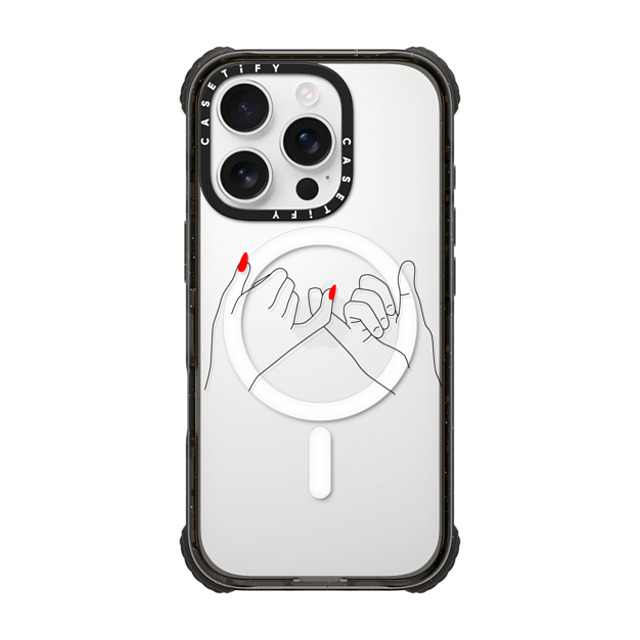 Marta Olga Klara x CASETiFY iPhone 16 Pro Case Black ウルトラ インパクトケース MagSafe 対応 pinky promise HIS / minimal tattoo style line art Back to School Marta Olga Klara x CASETiFY iPhone 16 Pro Case Black ウルトラ インパクトケース MagSafe 対応 pinky promise HIS / minimal tattoo style line art Back to School