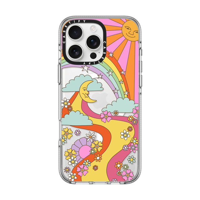 Marta Olga Klara x CASETiFY iPhone 16 Pro Max ケース クリア クリア ケース MagSafe対応 flower power retro hippie boho sixties pattern