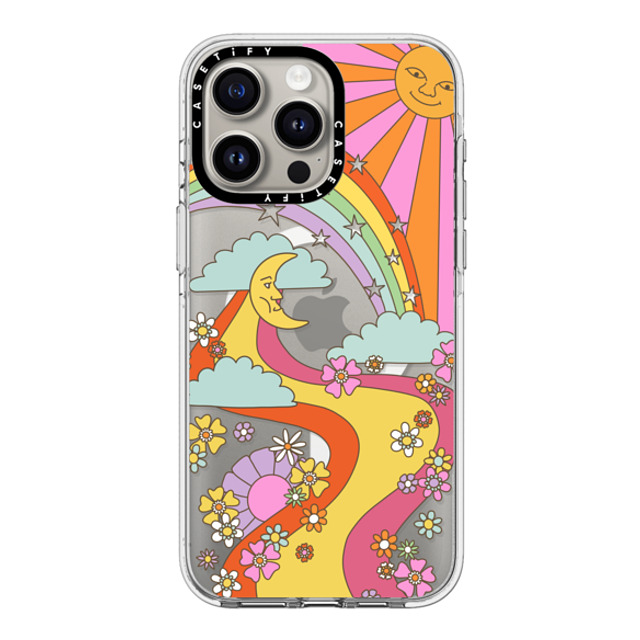 Marta Olga Klara x CASETiFY iPhone 15 Pro Max ケース クリア クリア ケース MagSafe対応 flower power retro hippie boho sixties pattern