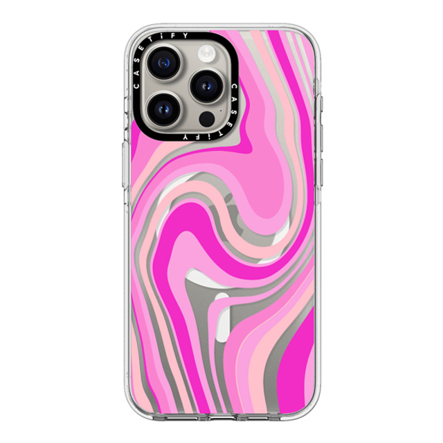 Marta Olga Klara x CASETiFY iPhone 15 Pro Max ケース クリア クリア ケース MagSafe対応 pink swirls transparent pattern