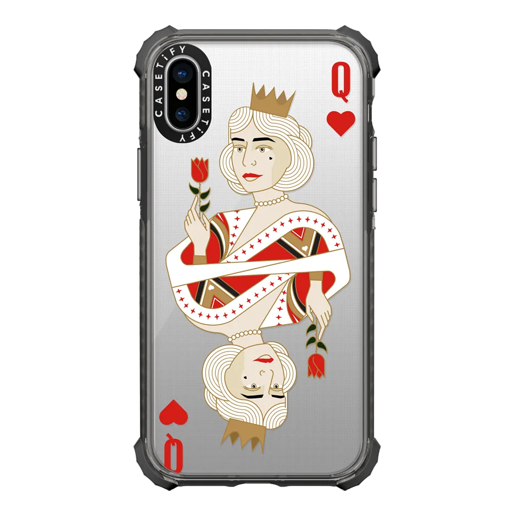 Ultra Bounce iPhone 15 Pro Max Case MagSafe Compatible - queen of hearts /  King and Queen romanting matching cards case