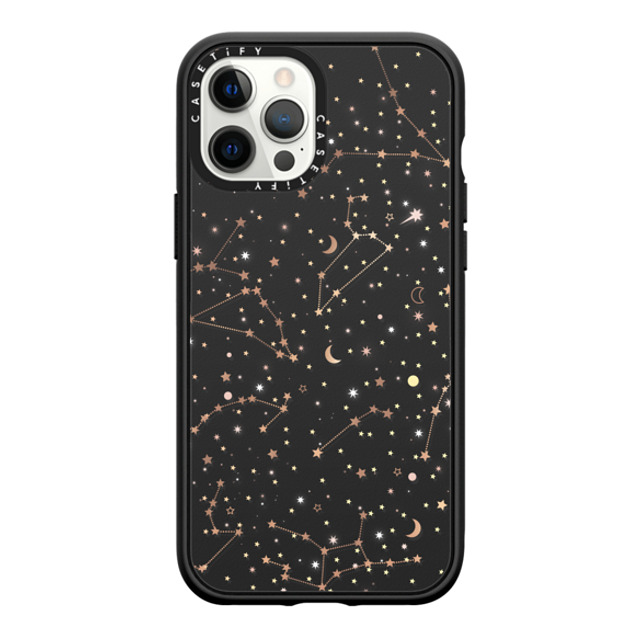 Marta Olga Klara x CASETiFY iPhone 12 Pro Max Case Star Matte Black Impact Case MagSafe Compatible Space pattern on clear background/ gold stars and moon universe Back to School Marta Olga Klara x CASETiFY iPhone 12 Pro Max Case Star Matte Black Impact Case MagSafe Compatible Space pattern on clear background/ gold stars and moon universe Back to School