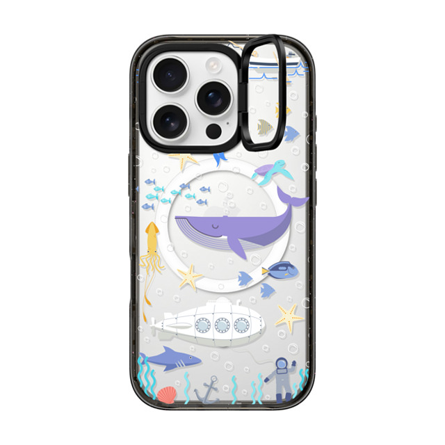 Marta Olga Klara x CASETiFY iPhone 16 Pro Case Black インパクトリングスタンドケース MagSafe対応 Under the sea, mermaid, whale and delphine underwater adventures. Mother's Day Marta Olga Klara x CASETiFY iPhone 16 Pro Case Black インパクトリングスタンドケース MagSafe対応 Under the sea, mermaid, whale and delphine underwater adventures. Mother's Day