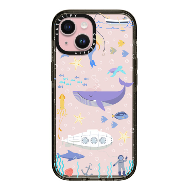 Marta Olga Klara x CASETiFY iPhone 15 Case ブラック インパクトケース Under the sea, mermaid, whale and delphine underwater adventures. Mother's Day Marta Olga Klara x CASETiFY iPhone 15 Case ブラック インパクトケース Under the sea, mermaid, whale and delphine underwater adventures. Mother's Day
