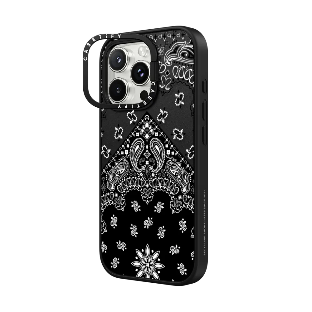 Impact Ring Stand iPhone 16 Pro Max Case MagSafe Compatible - Black bandana