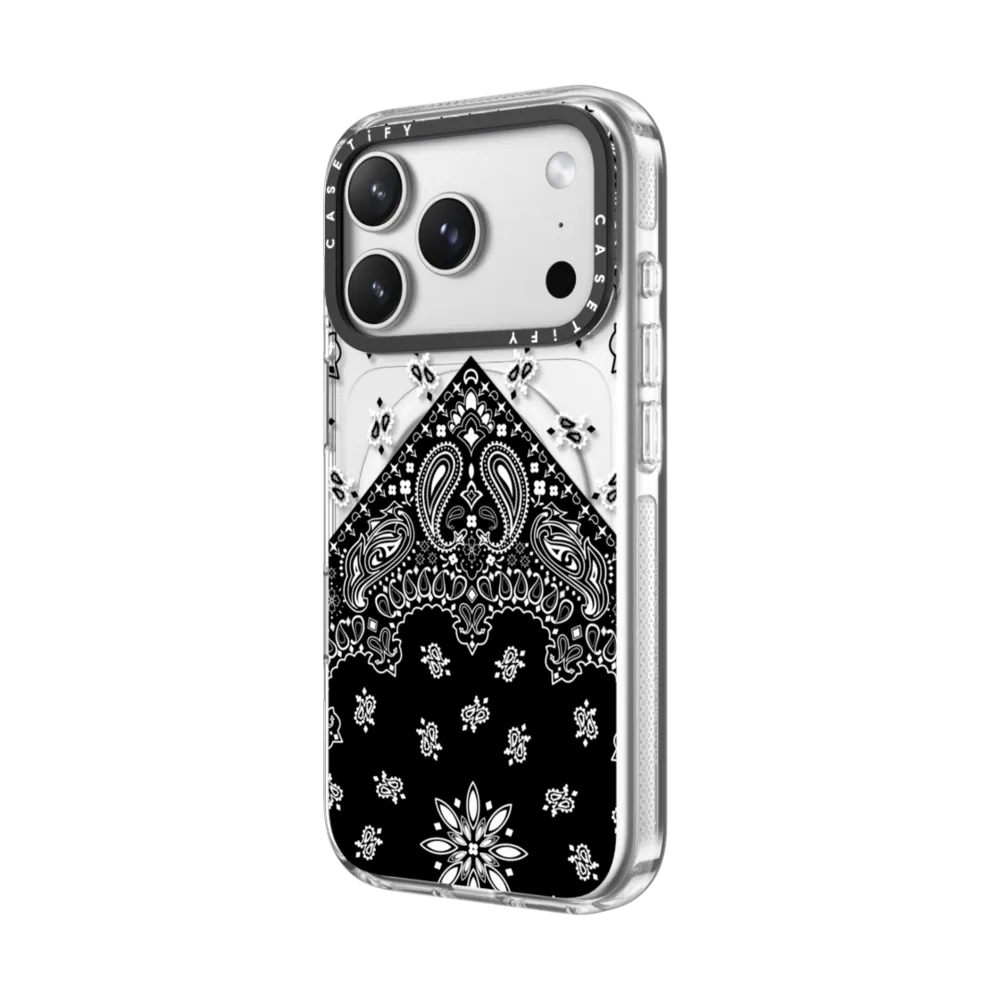 Impact Clear iPhone 17 Pro Max Case MagSafe Compatible - Black bandana