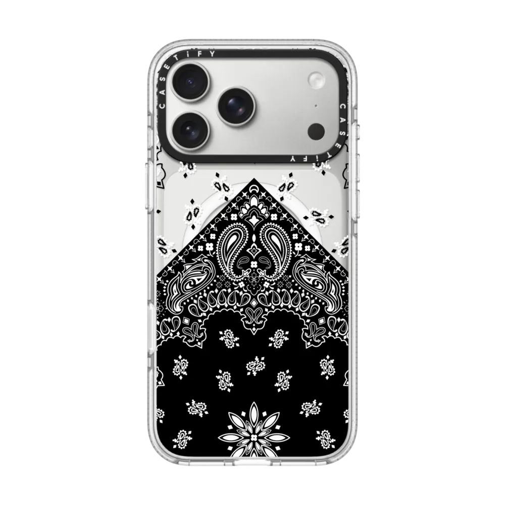 Impact Clear iPhone 17 Pro Max Case MagSafe Compatible - Black bandana