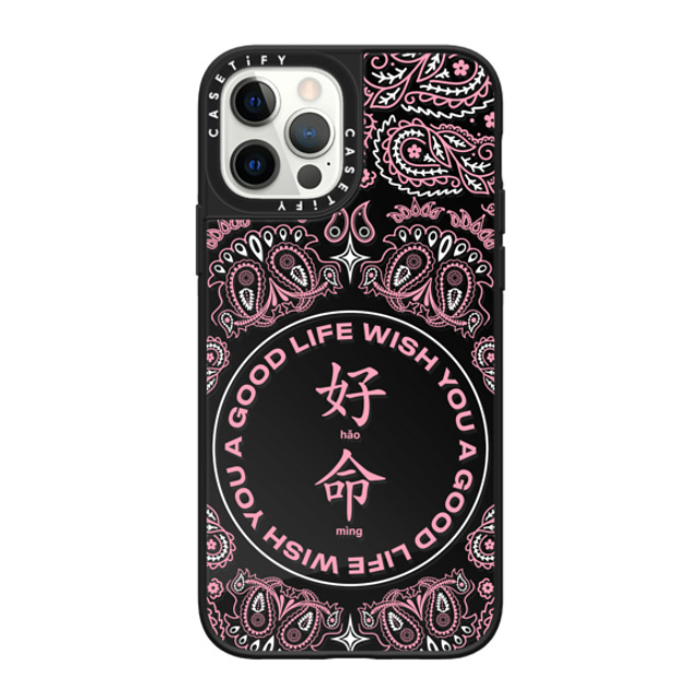 WishYouAGoodLife x CASETiFY iPhone 12 Pro Case Black on Black ミラーケース MagSafe対応 WYAGL Paisley Case - Pink WishYouAGoodLife x CASETiFY iPhone 12 Pro Case Black on Black ミラーケース MagSafe対応 WYAGL Paisley Case - Pink