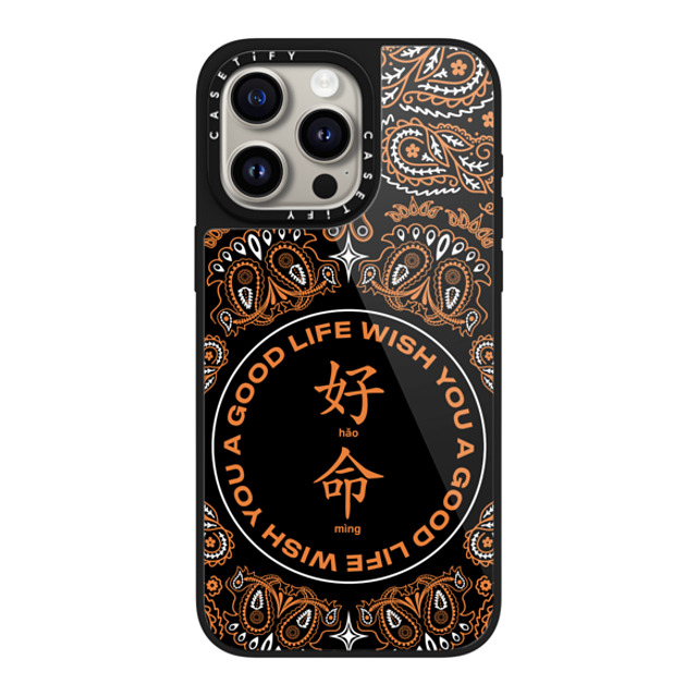 WishYouAGoodLife x CASETiFY iPhone 15 Pro Max P[X ubN O[YP[X MagSafeΉ WYAGL Paisley Case - Orange