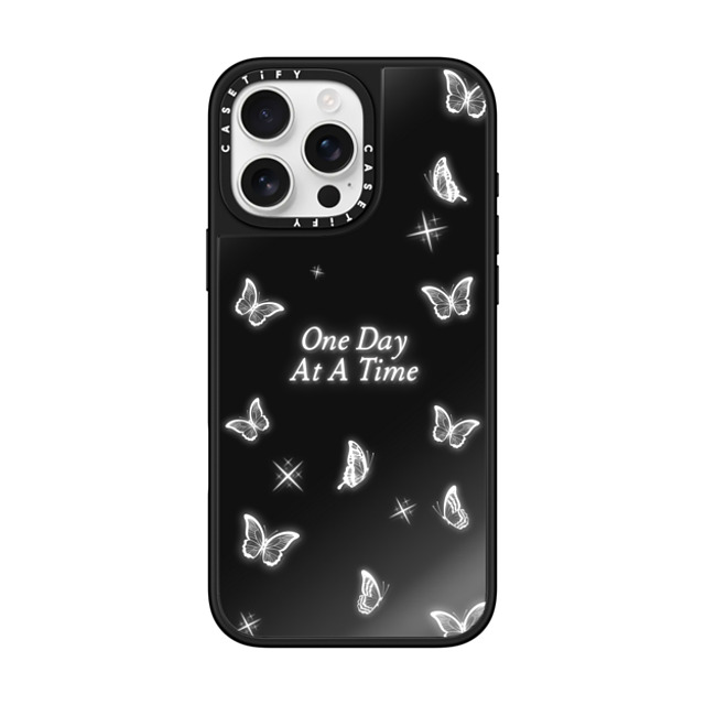 Selfcare4yu x CASETiFY iPhone 16 Pro Max ケース Black on Black ミラーケース MagSafe対応 One Day At A Time
