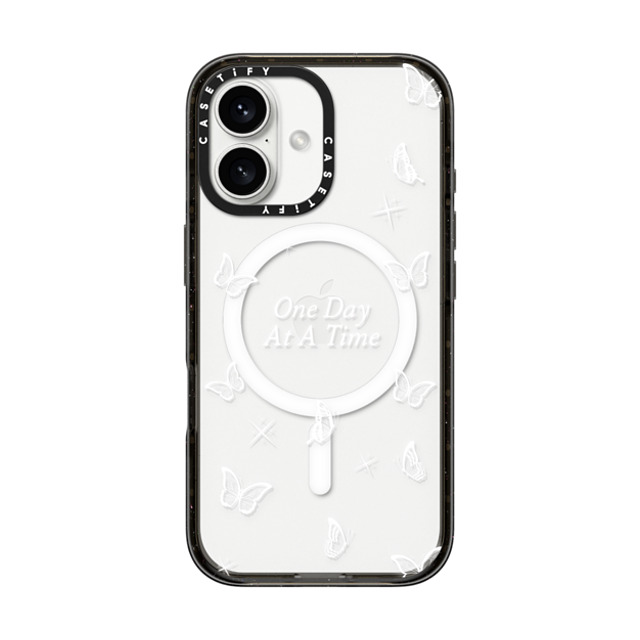 Selfcare4yu x CASETiFY iPhone 16 ケース ブラック インパクトケース MagSafe対応 One Day At A Time