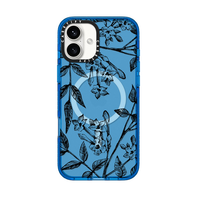 CASETiFY iPhone 16 Plus ケース スカイブルー インパクトケース MagSafe対応 フローラル Botanical Jasmine