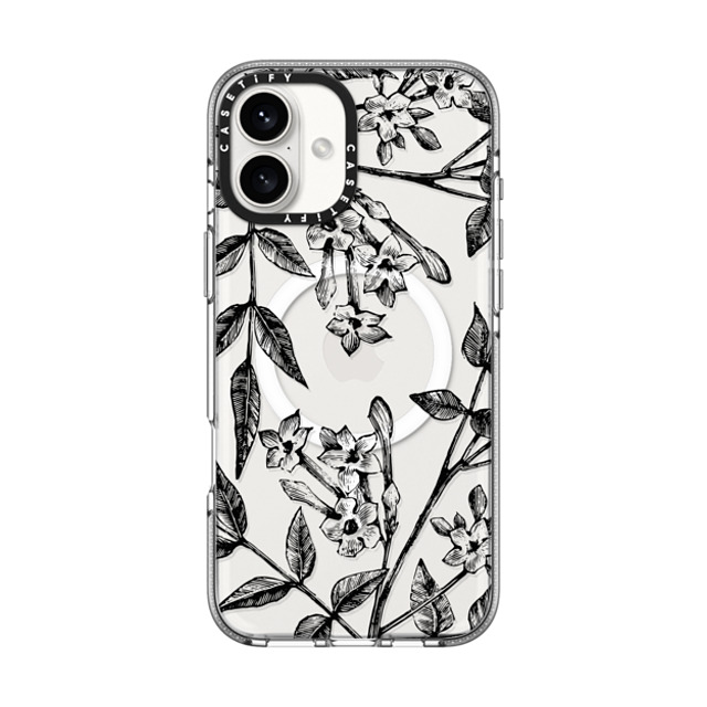 CASETiFY iPhone 16 Plus ケース クリア クリア ケース MagSafe対応 フローラル Botanical Jasmine