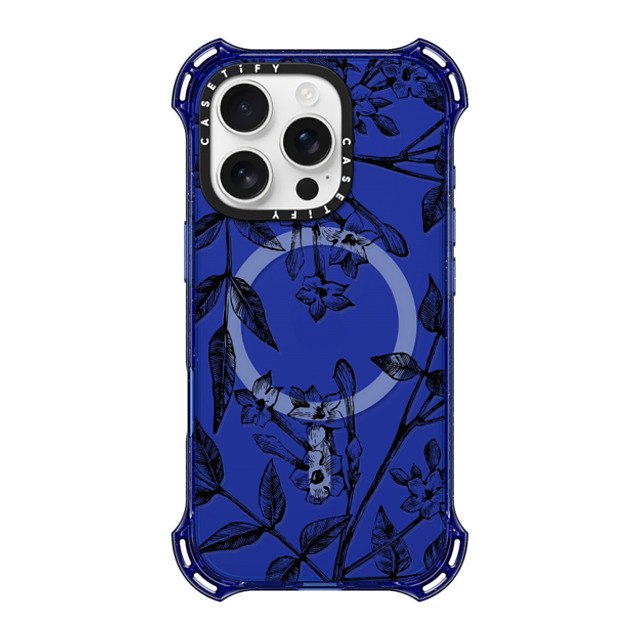CASETiFY iPhone 16 Pro Case コバルトブルー バウンスケース フローラル Botanical Jasmine CASETiFY iPhone 16 Pro Case コバルトブルー バウンスケース フローラル Botanical Jasmine