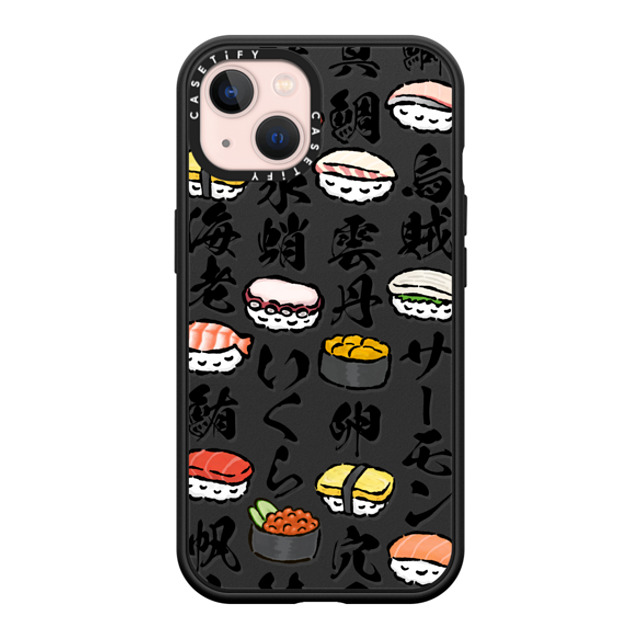 CASETiFY iPhone 13 ケース マットブラック インパクトケース MagSafe対応 Sushi Party mika shimizu