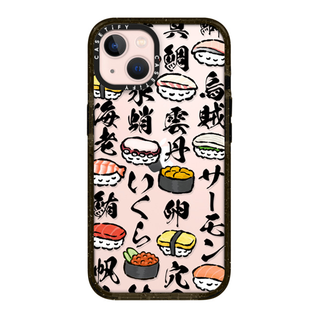 CASETiFY iPhone 13 ケース ブラック インパクトケース Sushi Party mika shimizu