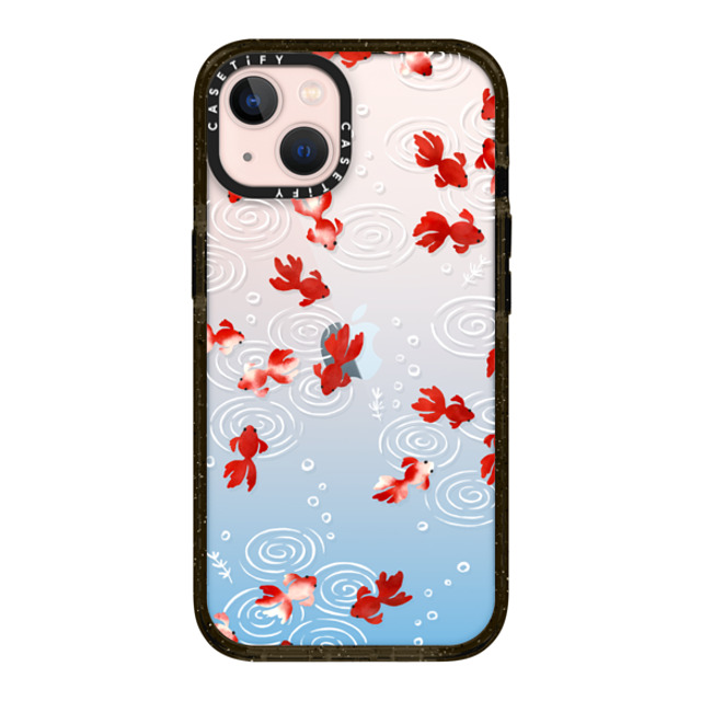 CASETiFY iPhone 13 ケース ブラック インパクトケース Goldfish mika shimizu