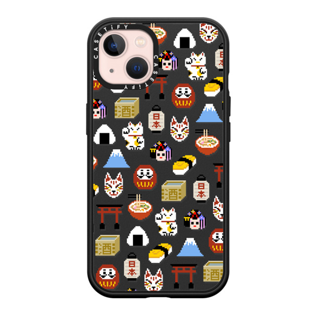 CASETiFY iPhone 13 ケース マットブラック インパクトケース MagSafe対応 Japan Anime Pixel mika shimizu