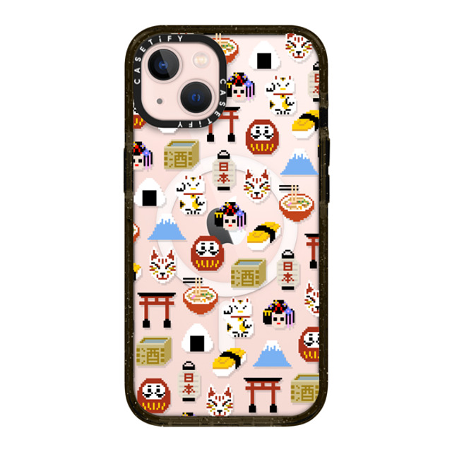 CASETiFY iPhone 13 ケース ブラック インパクトケース MagSafe対応 Japan Anime Pixel mika shimizu