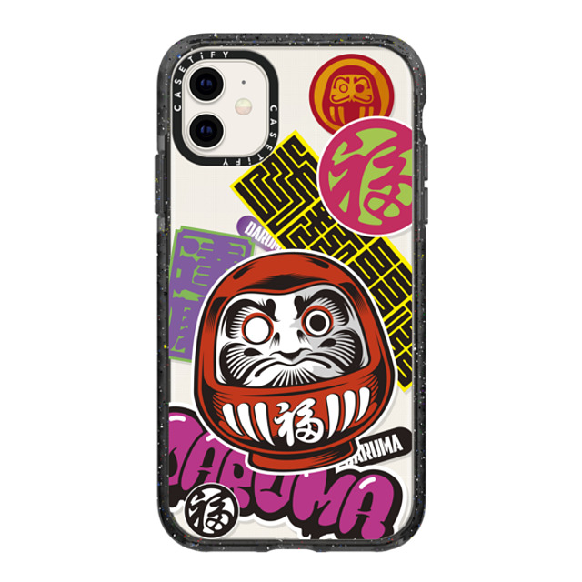 CASETiFY iPhone 11 ケース ブラック インパクトケース Daruma Stickers mika shimizu