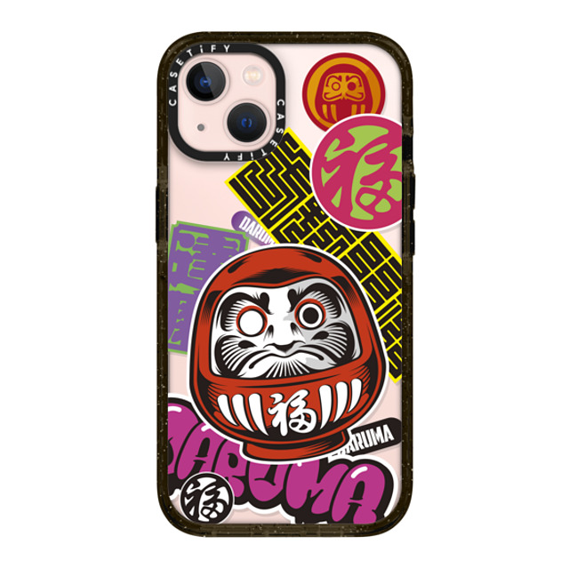 CASETiFY iPhone 13 ケース ブラック インパクトケース Daruma Stickers mika shimizu