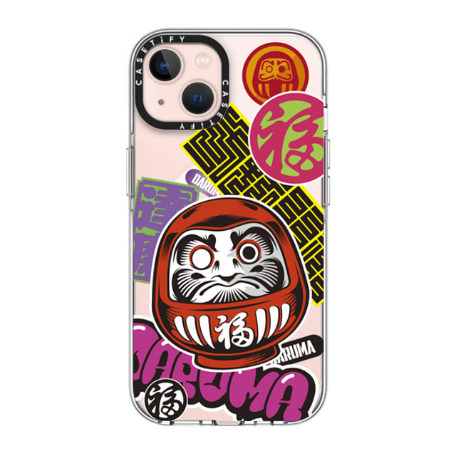 CASETiFY iPhone 13 ケース クリア クリア ケース MagSafe対応 Daruma Stickers mika shimizu