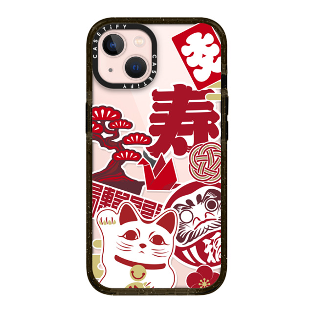 CASETiFY iPhone 13 ケース ブラック インパクトケース Japan icon stickers mika shimizu