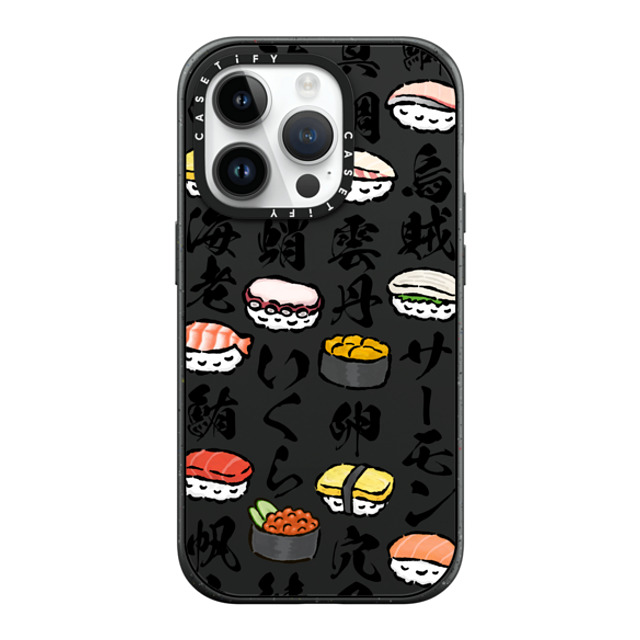 CASETiFY iPhone 14 Pro ケース マットブラック インパクトケース MagSafe対応 Sushi Party mika shimizu