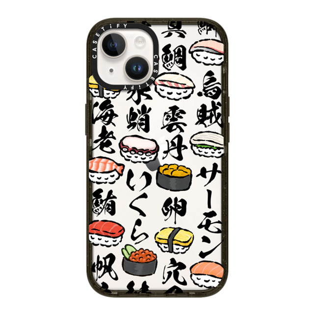 CASETiFY iPhone 14 ケース ブラック インパクトケース Sushi Party mika shimizu