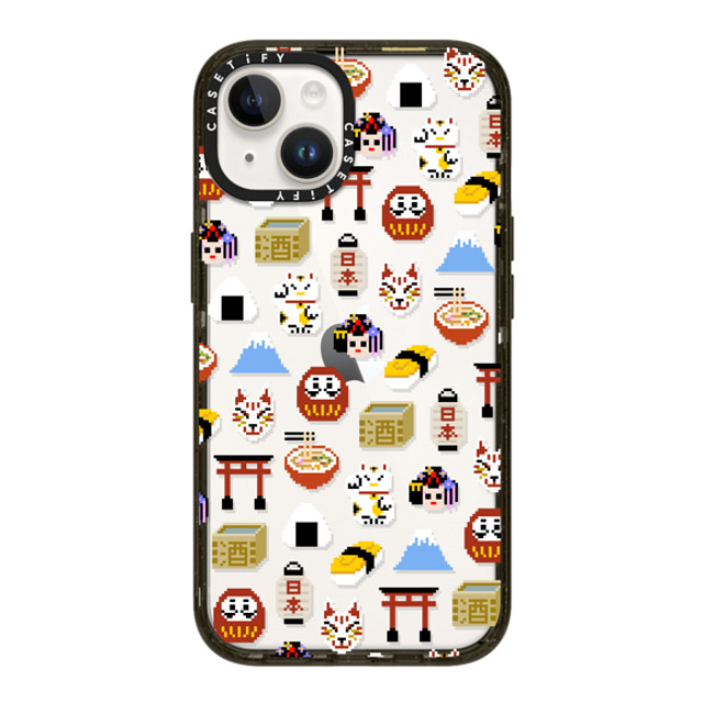 CASETiFY iPhone 14 ケース ブラック インパクトケース Japan Anime Pixel mika shimizu