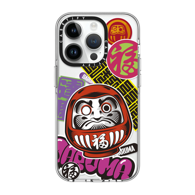 CASETiFY iPhone 14 Pro ケース クリア クリア ケース MagSafe対応 Daruma Stickers mika shimizu