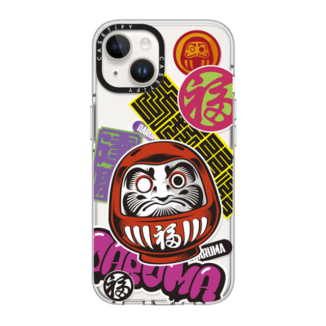 CASETiFY iPhone 14 ケース クリア クリア ケース MagSafe対応 Daruma Stickers mika shimizu