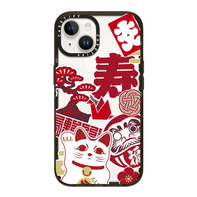 CASETiFY iPhone 14 ケース ブラック インパクトケース Japan icon stickers mika shimizu