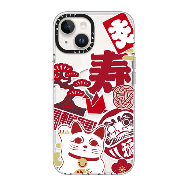 CASETiFY iPhone 14 ケース クリア クリア ケース MagSafe対応 Japan icon stickers mika shimizu