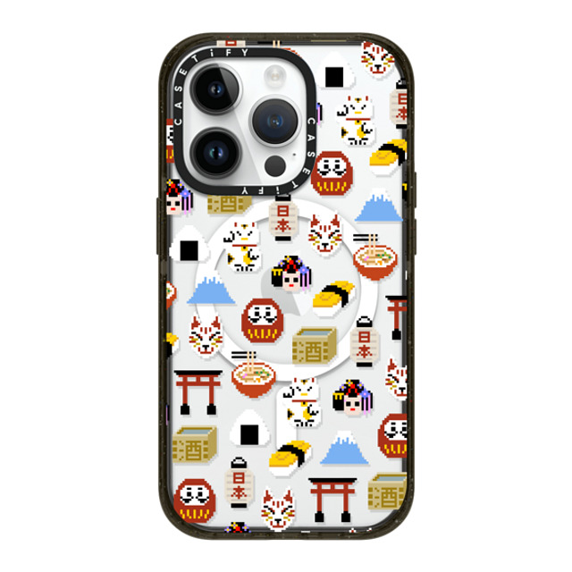 CASETiFY iPhone 14 Pro ケース ブラック インパクトケース MagSafe対応 Japan Anime Pixel mika shimizu