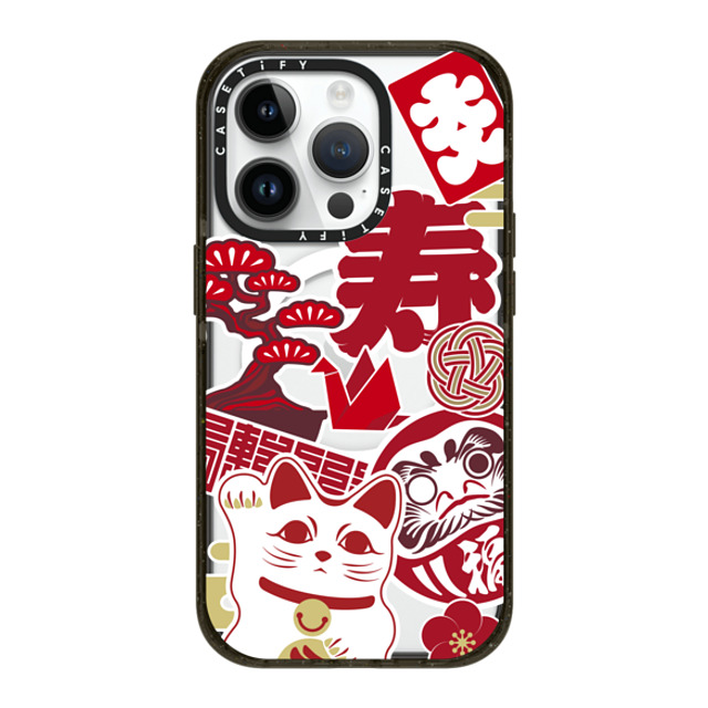 CASETiFY iPhone 14 Pro ケース ブラック インパクトケース MagSafe対応 Japan icon stickers mika shimizu