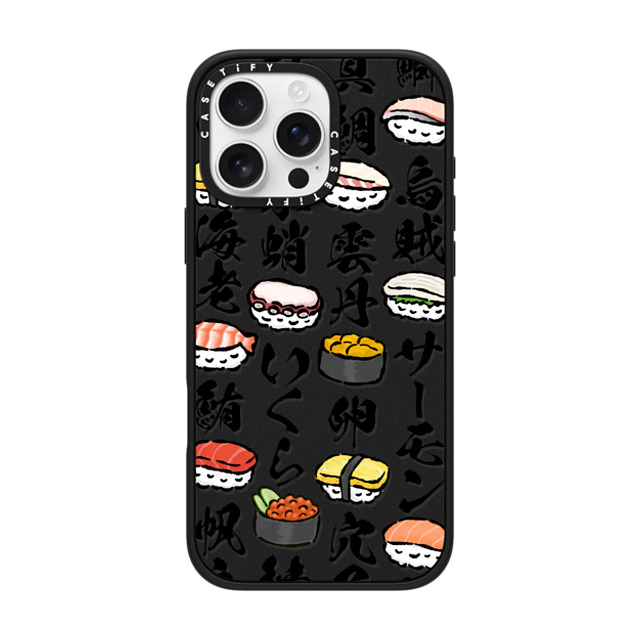 CASETiFY iPhone 16 Pro Max ケース マットブラック インパクトケース MagSafe対応 Sushi Party mika shimizu