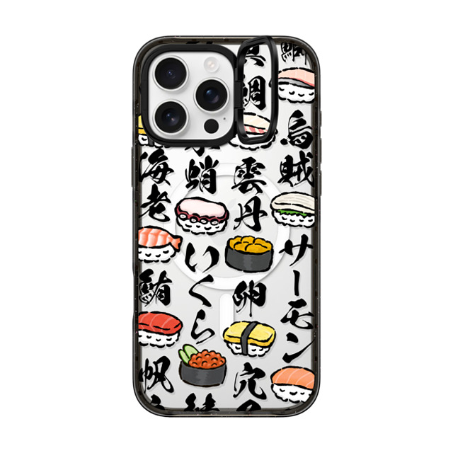 CASETiFY iPhone 16 Pro Max ケース ブラック インパクトリングスタンドケース MagSafe対応 Sushi Party mika shimizu