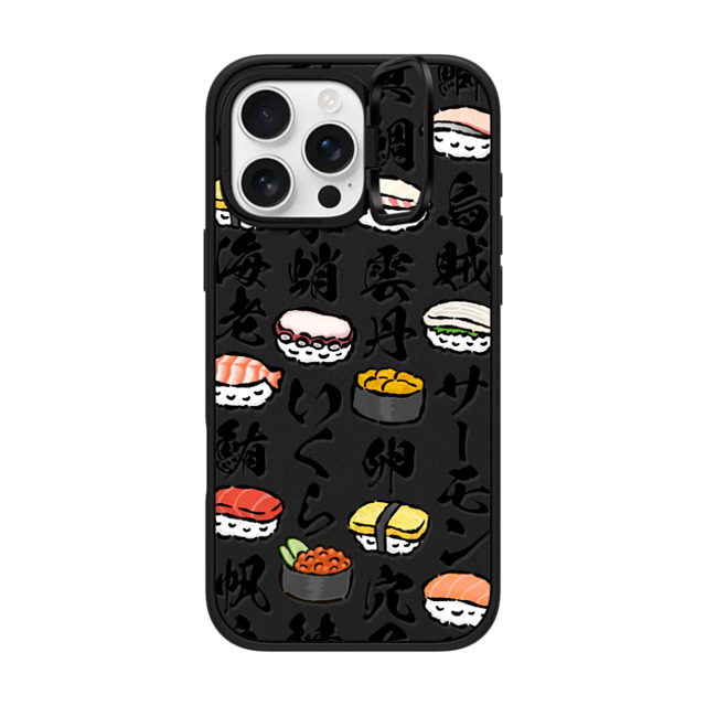 CASETiFY iPhone 16 Pro Max ケース マットブラック インパクトリングスタンドケース MagSafe対応 Sushi Party mika shimizu