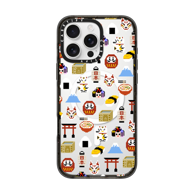 CASETiFY iPhone 16 Pro Max ケース ブラック インパクトケース MagSafe対応 Japan Anime Pixel mika shimizu