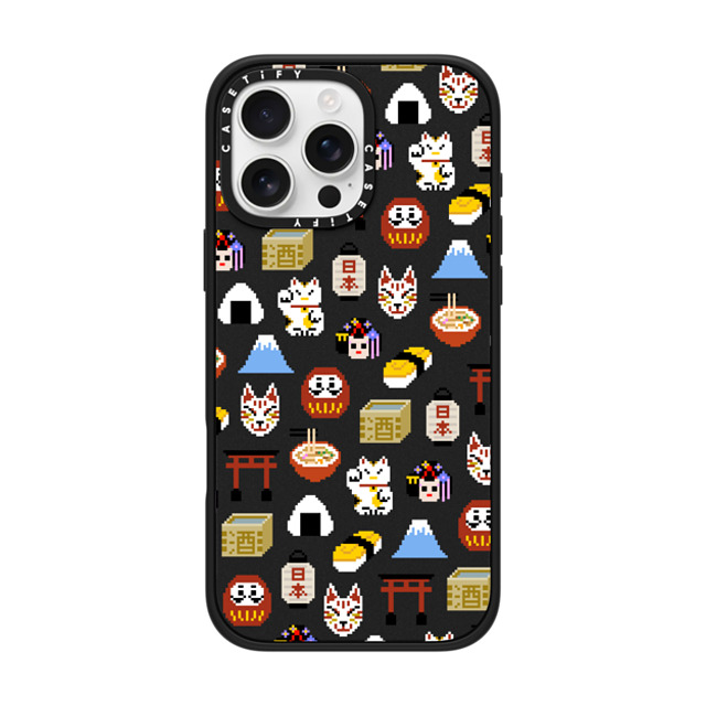 CASETiFY iPhone 16 Pro Max ケース マットブラック インパクトケース MagSafe対応 Japan Anime Pixel mika shimizu