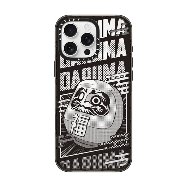 CASETiFY iPhone 16 Pro Max ケース ブラック インパクトケース Daruma Comic mika shimizu