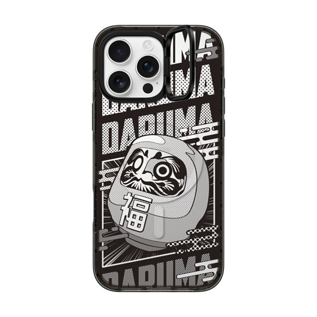 CASETiFY iPhone 16 Pro Max ケース ブラック インパクトリングスタンドケース MagSafe対応 Daruma Comic mika shimizu